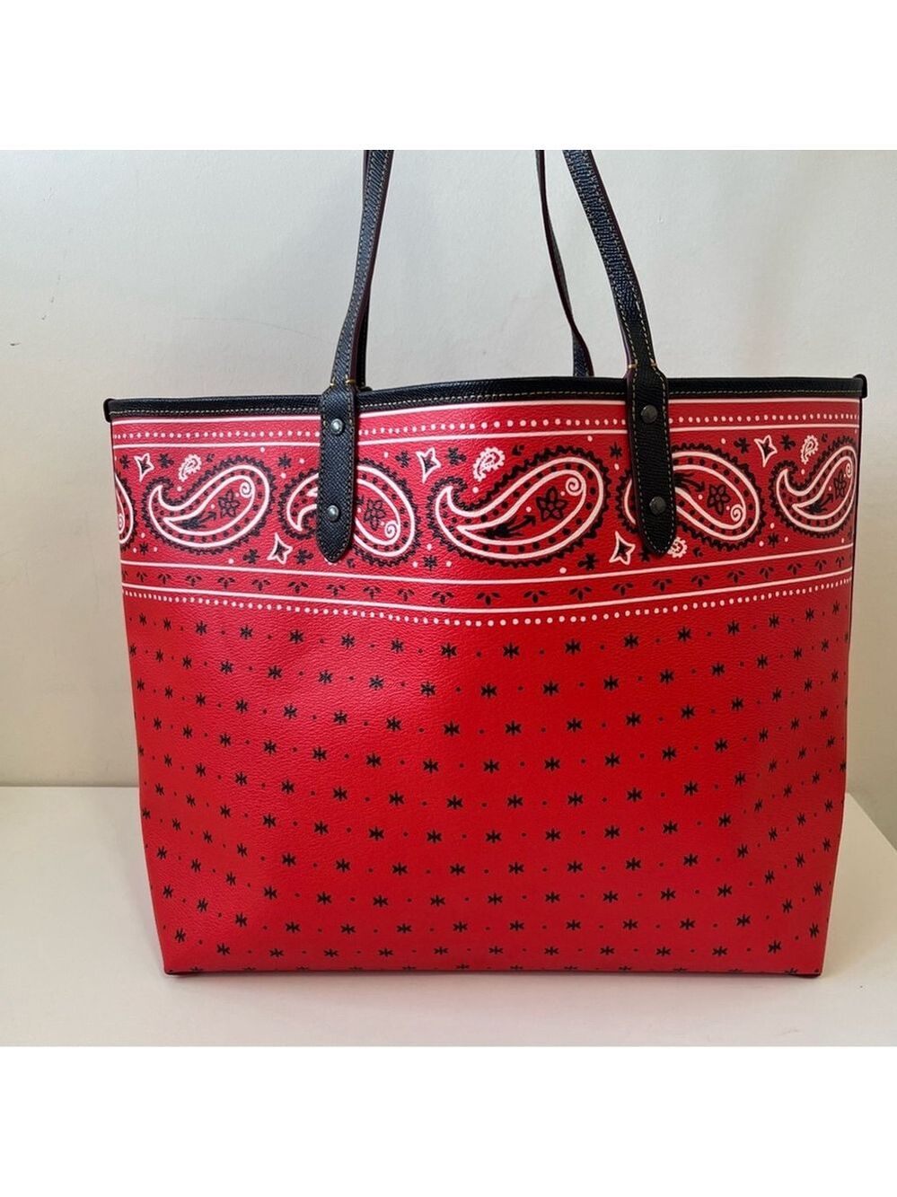 DISNEY X COACH Mickey Mouse Reversible Bandana Print City Tote - Picture 3 of 12